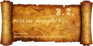 Mittler Kristóf névjegykártya